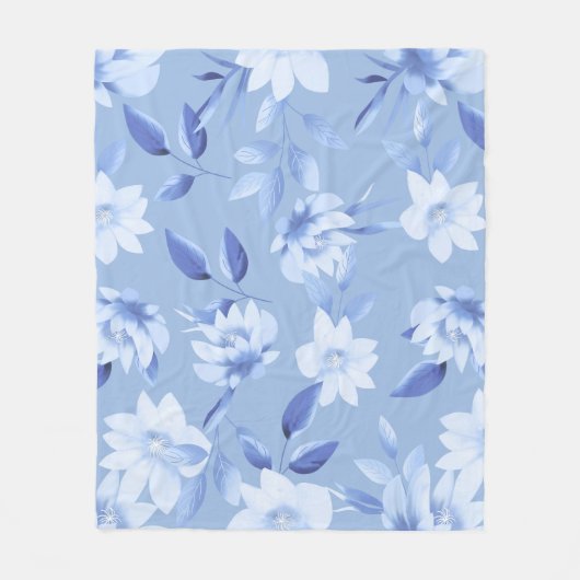 Soft Beige Flower Throw Blanket for Sofa & Bed Fleecedecke (Vorderseite)