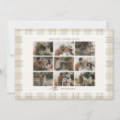 Soft Beige Gingham Foto Collage Weihnachten (Vorderseite)