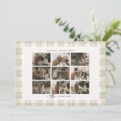 Soft Beige Gingham Foto Collage Weihnachten (Stehend Vorderseite)