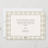 Soft Beige Gingham Foto Collage Weihnachten (Rückseite)