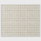 Soft Beige Grid Ivory Geometric Pattern Geschenkpapier (Flach)