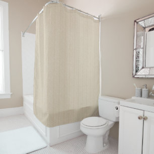 Soft Beige Herringbone Muster Duschvorhang