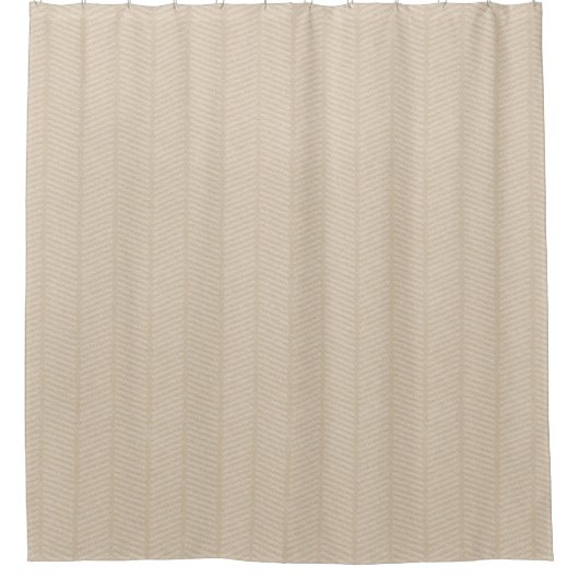 Soft Beige Herringbone Muster Duschvorhang (Vorderseite)