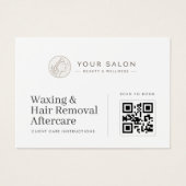 Soft Beige Minimal Wachs-Nachsorge QR-Vorlage (Vorderseite)