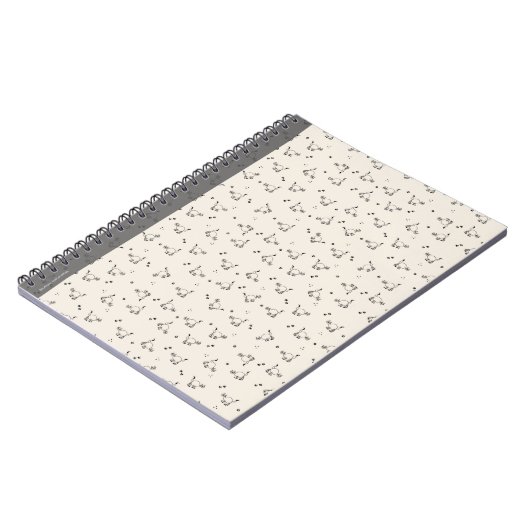 Soft Beige Minimalist Cat Line Art Notebook Notizblock (Linke Seite)