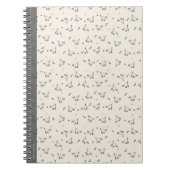 Soft Beige Minimalist Cat Line Art Notebook Notizblock (Vorderseite)