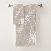 Soft Beige Palm Blätter #1 #tropical #wall #art Badhandtuch Set (Insitu)
