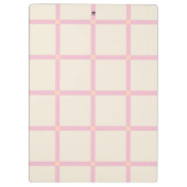 Soft Beige & Pink Grid Pattern Klemmbrett (Rückseite)