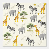 Soft Beige Safari Kinderzimmer Wallpaper - Dschung Tapete (Vorderseite)
