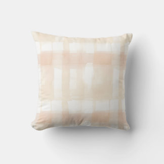 Soft Beige und Peach Watercolor Kariert Throw Kiss Kissen