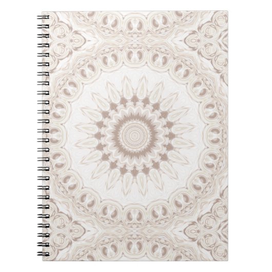 Soft Beige und White Mandala Medallion Notizblock (Vorderseite)