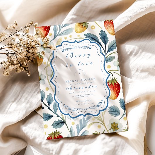 Soft Berry Blush Brautparty Einladung