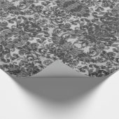 Soft Black Damask Gothic Art Print Geschenkpapier (Ecke)