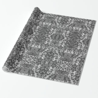 Soft Black Damask Gothic Art Print Geschenkpapier