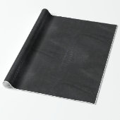Soft Black Imitats Süede Leather Geschenkpapier (Ungerollt)