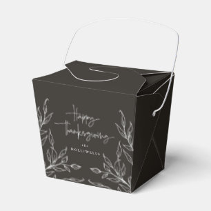 Soft Black Leaf Motif Happy Thanksgiving Geschenkschachtel