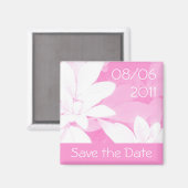 Soft-Blätter Rosa Streifen "Save the Date"-Magnet Magnet (Vorderseite/Rückseite)