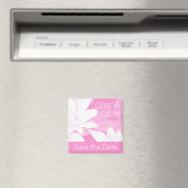 Soft-Blätter Rosa Streifen "Save the Date"-Magnet Magnet (In Situ (Geschirrspüler))