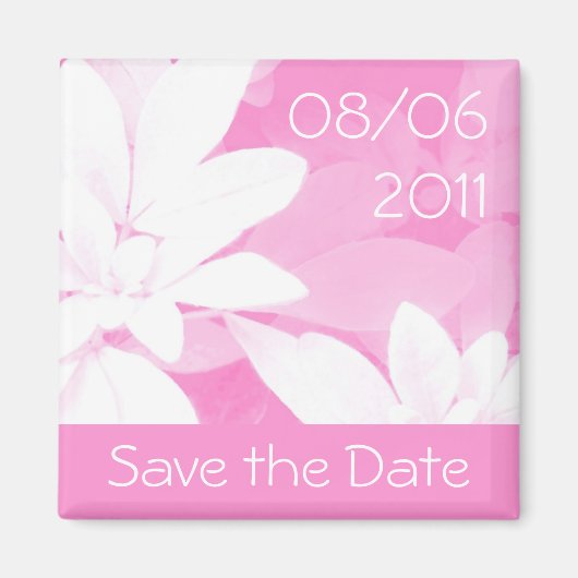 Soft-Blätter Rosa Streifen "Save the Date"-Magnet Magnet (Vorne)