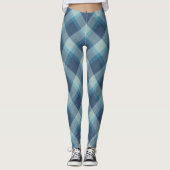Soft Bleu Tartan Kariert Leggings (Vorderseite)