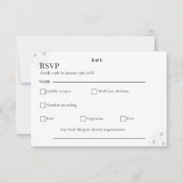 Soft Bloom Elegance / Minimalist Floral Wedding RSVP Karte