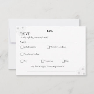 Soft Bloom Elegance / Minimalist Floral Wedding RSVP Karte