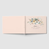 Soft Bloom Elegante Hochzeitsdusche Pfirsich Gäste Gästebuch (Voll)