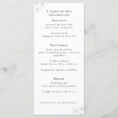 Soft Bloom Eleganz "4 *9" Hochzeitsmenü Menükarte (Vorderseite)