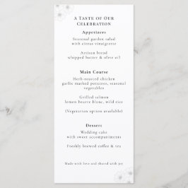 Soft Bloom Eleganz "4 *9" Hochzeitsmenü Menükarte