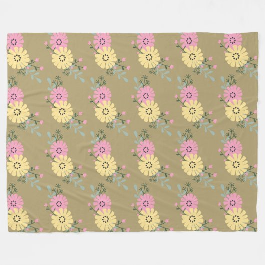 Soft Bloom Muster Fleecedecke (Vorderseite (Horizontal))
