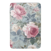 Soft Bloom Offene Rose Wasserfarbe Badematte (Vorderseite Vertikal)