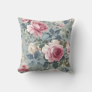 Soft Bloom Offene Rose Wasserfarbe Kissen