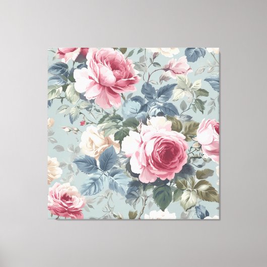 Soft Bloom Offene Rose Wasserfarbe Leinwanddruck (Vorderseite)