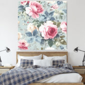 Soft Bloom Offene Rose Wasserfarbe Leinwanddruck (Insitu (Schlafzimmer))