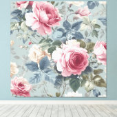 Soft Bloom Offene Rose Wasserfarbe Leinwanddruck (Insitu (Holzboden))