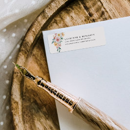 Soft Blooms Hochzeitrücksendekleber für die Rückse