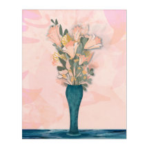 Soft Blooms in a Blue Vase