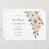 Soft Blooms Save the Date Einladung zur Fotokarte (Vorne/Hinten)