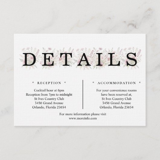 Soft Blooms Spring Floral Details Enclosure Card Begleitkarte (Vorderseite)