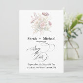 Soft Blooms Spring Floral Save the Date Invitation Einladung (Stehend Vorderseite)