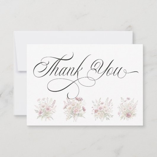 Soft Blooms Spring Floral Thank You Card Dankeskarte (Vorderseite)