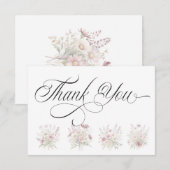 Soft Blooms Spring Floral Thank You Card Dankeskarte (Vorne/Hinten)