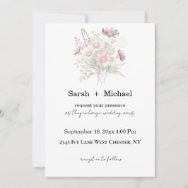 Soft Blooms Spring Floral Wedding Invitation Einladung