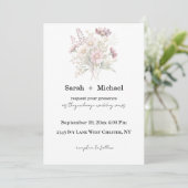 Soft Blooms Spring Floral Wedding Invitation Einladung (Stehend Vorderseite)