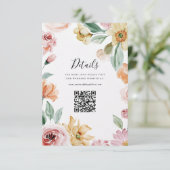 Soft Blooms Wedding Details QR Card Begleitkarte (Stehend Vorderseite)