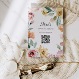 Soft Blooms Wedding Details QR Card Begleitkarte