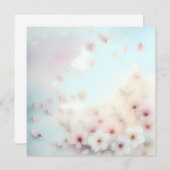 Soft Blossom Background Watercolor Floral Petals Einladung (Vorne/Hinten)