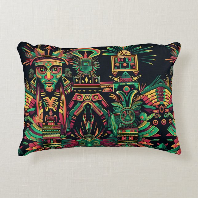 Soft Blue "Ancestral Paradigm" Plush Accent Cushio Dekokissen (Vorderseite)