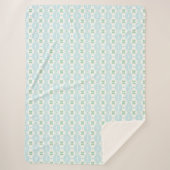 Soft Blue and Mint Vertical Geometric Pattern Sherpadecke (Vorderseite)