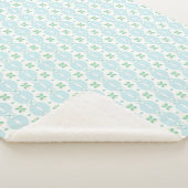 Soft Blue and Mint Vertical Geometric Pattern Sherpadecke (3/4)